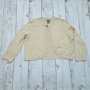 Ann Taylor Small Jeweled Button sparkle cardigan
